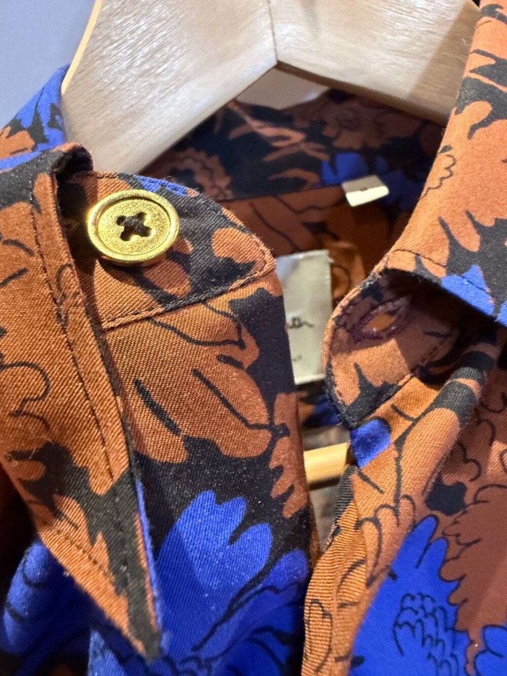 Paul Smith Made in Italy Floral Shirt Men's M Brown Orange Blue Designer - Picture 12 of 12